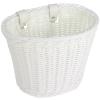 Kids Bike Basket with Adjustable PU Belts, Wicker Bike Baskets Handmade Woven Rattan Bike Basket Front Handle Children Bike Basket for Children Bicycle Accessories (White) view 2
