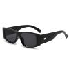LJCZKA Trendy Rectangle Sunglasses for Women Men Vintage Rectangular Y2K Chunky Shades 90s Retro Square Luxury Sunnies (BlackBlack) view 1
