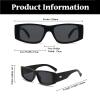 LJCZKA Trendy Rectangle Sunglasses for Women Men Vintage Rectangular Y2K Chunky Shades 90s Retro Square Luxury Sunnies (BlackBlack) view 4