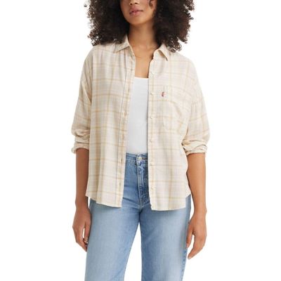 Levi's Women's Henri Flannel, (New) Ecru, X-Large