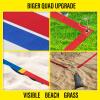YUXUXU Professional Beach Volleyball Lines for Sand-2inch [Doubles 2V2, Short Court 26.3' X 52.6'], Highly Visible, All-Weather, with Stainless Anchors & Sand Bags - Red and Blue view 2