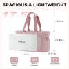 VASCHY Puffer Tote Bag for Women, Lightweight Quilted Tote Purse with Laptop Compartments Zipper for Work/Teacher/Travel/Gym Pink view 3
