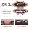 VASCHY Puffer Tote Bag for Women, Lightweight Quilted Tote Purse with Laptop Compartments Zipper for Work/Teacher/Travel/Gym Pink view 4