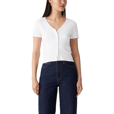 Levi's Women's Muse Short Sleeve Tee Shirt, (New) White, Small