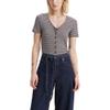 Levi's Women's Muse Short Sleeve Tee Shirt, (New) Vanilla Stripe Caviar, XX-Large view 1