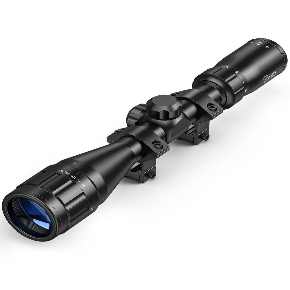 CVLIFE 3-9x40AO Scope Optics R4 Reticle Crosshair Scope with 11mm Mounts
