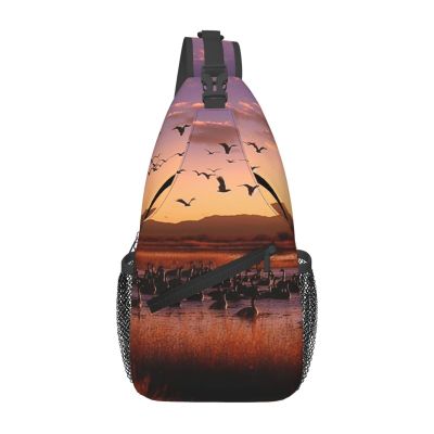 Bosque Del Apache Wildlife Refuge Sling Bag Backpack For Men Cross Chest Bag Crossbody Shoulder Bag Travel Hiking Daypack