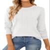 SHEWIN Oversized Sweaters for Women Casual Long Sleeve Pullover Tops Loose Soft Lightweight Knit Sweater Fall Outfits 2025,US 20-22(2XL),White view 1