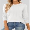 SHEWIN Oversized Sweaters for Women Casual Long Sleeve Pullover Tops Loose Soft Lightweight Knit Sweater Fall Outfits 2025,US 20-22(2XL),White view 2