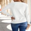 SHEWIN Oversized Sweaters for Women Casual Long Sleeve Pullover Tops Loose Soft Lightweight Knit Sweater Fall Outfits 2025,US 20-22(2XL),White view 4