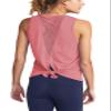 Bestisun Womens Athletic Tanks Tie Back Sports Shirts Mesh Yoga Clothing Exercise Active Tops Rose L view 1