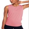 Bestisun Womens Athletic Tanks Tie Back Sports Shirts Mesh Yoga Clothing Exercise Active Tops Rose L view 2