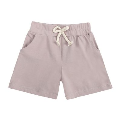 KAGAYD Toddler Baby Boy Girl Solid Color Shorts Elastic Waist Casual Short Trousers Spring Summer (Grey, 3-4 Years)
