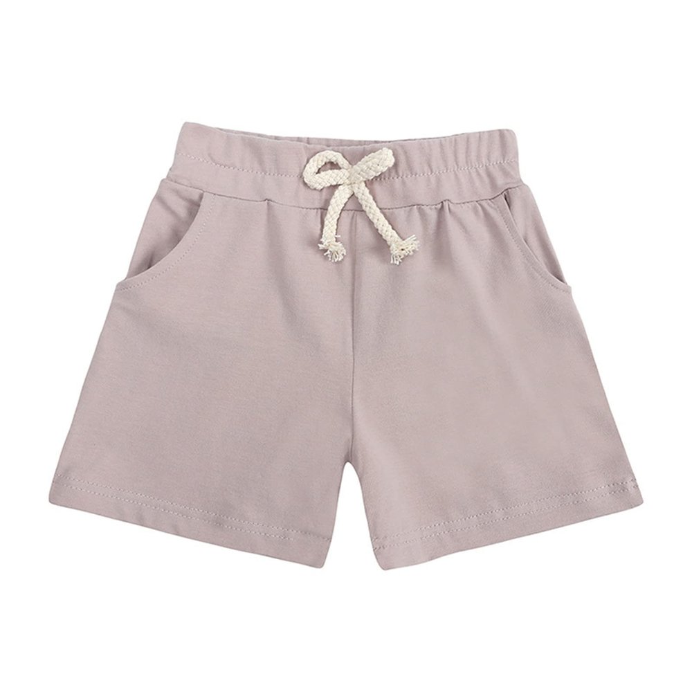 KAGAYD Toddler Baby Boy Girl Solid Color Shorts Elastic Waist Casual Short Trousers Spring Summer (Grey, 3-4 Years)