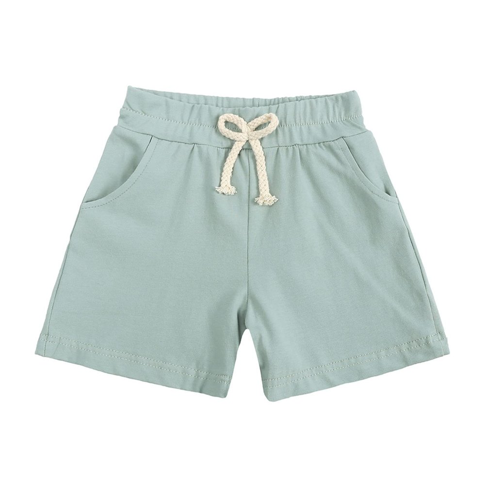 KAGAYD Toddler Baby Boy Girl Solid Color Shorts Elastic Waist Casual Short Trousers Spring Summer (Green, 4-5 Years)