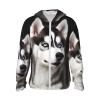 HJBNW Cute Husky Dog Sun Protection Hoodie Jacket Full Zip Upf 50+ Long Sleeve Sun Shirt With Pocket Outdoor, Large, Black view 1