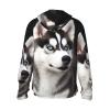 HJBNW Cute Husky Dog Sun Protection Hoodie Jacket Full Zip Upf 50+ Long Sleeve Sun Shirt With Pocket Outdoor, Large, Black view 2