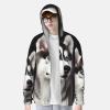 HJBNW Cute Husky Dog Sun Protection Hoodie Jacket Full Zip Upf 50+ Long Sleeve Sun Shirt With Pocket Outdoor, Large, Black view 4