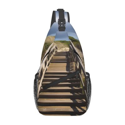 HJTRW Board Walk Stair Sling Bag Backpack For Men Cross Chest Bag Crossbody Shoulder Bag Travel Hiking Daypack