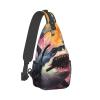 Dark Purple Sling Bag Backpack For Men Cross Chest Bag Crossbody Shoulder Bag Travel Hiking Daypack view 2