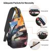 Dark Purple Sling Bag Backpack For Men Cross Chest Bag Crossbody Shoulder Bag Travel Hiking Daypack view 4