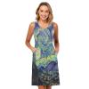 ALAZA Artwork Starry Night Women Summer Dresses Casual Sleeveless Sundress with Pockets Tank Dress L view 3