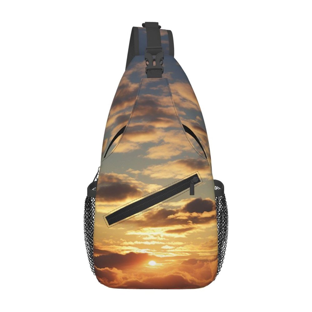HJTRW Dusk Clouds Sling Bag Backpack For Men Cross Chest Bag Crossbody Shoulder Bag Travel Hiking Daypack