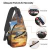 HJTRW Dusk Clouds Sling Bag Backpack For Men Cross Chest Bag Crossbody Shoulder Bag Travel Hiking Daypack view 4