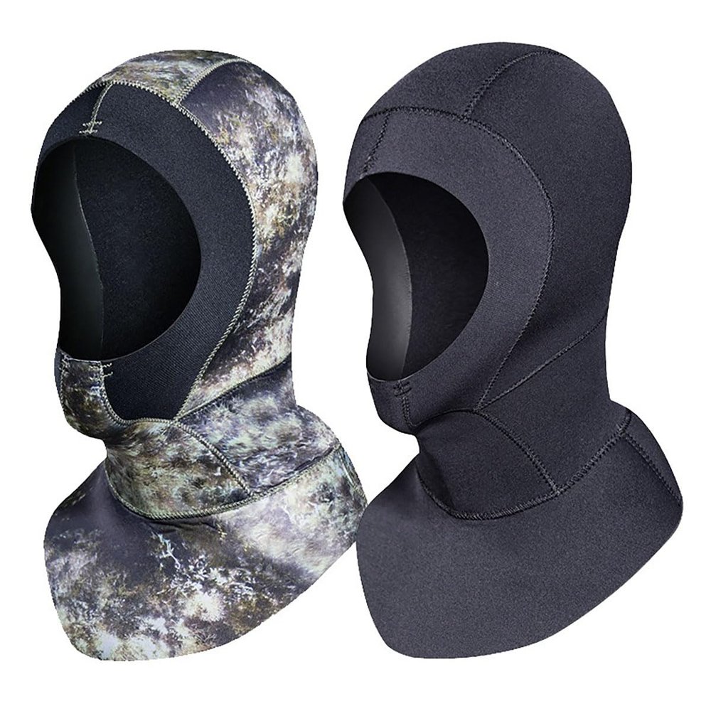3/5mm Thick Neoprene Diving Hood, Providing Warmth and Protection for Scuba Diving, Free Diving, and Spearfishing (Black 5mm, M)