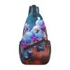 HJTRW Colorful Orchids Flower Sling Bag Backpack For Men Cross Chest Bag Crossbody Shoulder Bag Travel Hiking Daypack view 1
