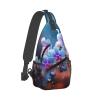 HJTRW Colorful Orchids Flower Sling Bag Backpack For Men Cross Chest Bag Crossbody Shoulder Bag Travel Hiking Daypack view 2
