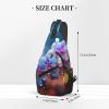 HJTRW Colorful Orchids Flower Sling Bag Backpack For Men Cross Chest Bag Crossbody Shoulder Bag Travel Hiking Daypack view 3