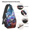HJTRW Colorful Orchids Flower Sling Bag Backpack For Men Cross Chest Bag Crossbody Shoulder Bag Travel Hiking Daypack view 4