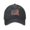 VTHXLOI American Flags National Denim Hat Baseball Cap Adjustable Caps Dad Hat Black view 2