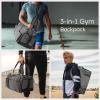 Kookoomia Gym Bag for Men with Shoes Compartment and Wet Pocket Convertible Duffle Bag and Gym Backpack Waterproof Sports Bags for Men with 2 Bottle Holders Multipurpose Weekender Overnight Bag - Grey view 2
