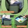 Portable Camping Toilet Water-Proof Foldable with 1 Roll of Biodegradable Bags Composting Toilet Bucket Outdoor Commode for Car Camping Hiking Long Trips Beach Supports Up to 330lbs,Grey, Square view 2