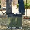 Portable Camping Toilet Water-Proof Foldable with 1 Roll of Biodegradable Bags Composting Toilet Bucket Outdoor Commode for Car Camping Hiking Long Trips Beach Supports Up to 330lbs,Grey, Square view 4
