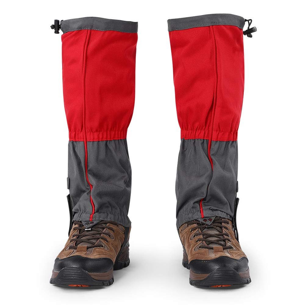 Grcfumo Ski Gaiter Shoe Boots Cover, Gaiters for Hiking Boots, Gaiters for Hiking for Ensuring Durability in Outdoor Activities Such As Hiking(Red)