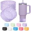 2 PCS Glitter Silicone Boot Compatible with Stanley Tumbler 20 30 40 oz & Fits Hydro Flask Water Bottle 12-24oz & Fits Yeti, Simple Modern, Owala Cup - Bling Cup Bottom Protector Accessories