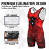 Exxact Sports Sublimated Youth Wrestling Singlet For Boys, Premium Powerlifting Singlet, Kids Wrestling Singlets For Training (YM, Spider) view 2