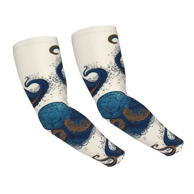 LZQPOEAS UV Sun Protection Arm Sleeves for Women Men Tentacles octopus Arm Cover Cooling Sports Sleeves with Thumb Hole