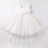 Toddler 3D Flower Tulle Tutu Dress Baby Girls Sleeveless Flower Birthday High Low Christening Formal Pageant Wedding Princess Party Dresses Cake Smash Outfit for Photo Shoot White Flower 2-3 Years view 3