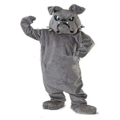 Cool Bulldog Mascot costume Gray School Animal Team Cheerleading Complete Outfit Adult Size