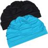 POPETPOP 2pcs Elastic Swim Caps for Hair Unisex Adult Swim Hats and Breathable Comfortable Fit for Men and Women Protects Hair While Swimming view 1