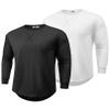 COOFANDY 2 Pack T Shirts for Men Long Sleeve Cotton Hipster Hip Hop Longline Crewneck Tee Shirts for Gym Workout Casual Fall Undershirts view 1