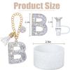 Letter for Stanley Cup Handle,Silicone Boot Accessories for Stanley Cup 40oz 30oz,Crown Straw Cover Topper & Diamond Sticker(B) view 2