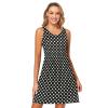 ALAZA Polka Dot Black White Women Summer Dresses Casual Sleeveless Sundress with Pockets Tank Dress L view 1