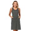 ALAZA Polka Dot Black White Women Summer Dresses Casual Sleeveless Sundress with Pockets Tank Dress L view 3