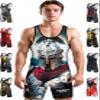 Exxact Sports Sublimated Men's Wrestling Singlet, High-Performance Powerlifting Singlet, Wrestling Singlets for Men (AL, Gladiator) view 1