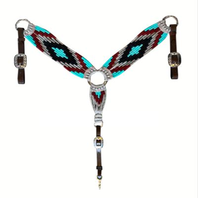 Cheval's International Western Mohair Horse Breast Collar Premium Wool Handmade Equestrian Tack Breast Collar for Horse - Multicolor Design 2, Cob